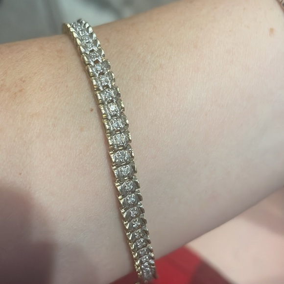 Diamond bracelet.70 carat 14 karat yellow gold length 7 1/16 “ - Picture 4 of 4